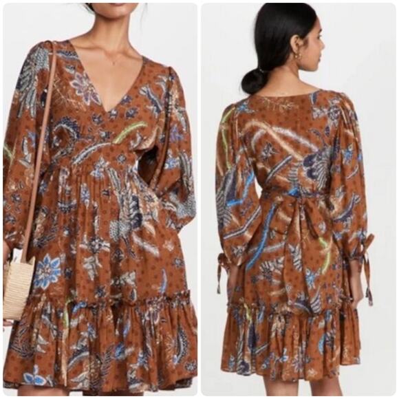 CARA CARA Millbrook Paisley-print Dress In Batik Brown - Picture 1 of 16